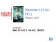Welcome to EE360: HDLs Winter 2007