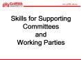 Skills for Supporting Committees and Working Parties