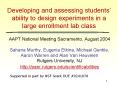 Developing and assessing students ability to design experiments in a large enrollment lab class