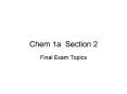 Chem 1a Section 2