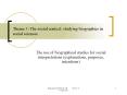 Theme 3: The social context: studying biographies in social sciences