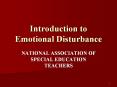 Introduction to Emotional Disturbance