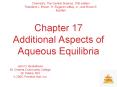 Chapter 17 Additional Aspects of Aqueous Equilibria