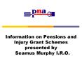 Information on Pensions and Injury Grant Schemes presented by Seamus Murphy I'R'O'