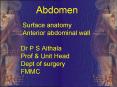 Surface anatomy Anterior abdominal wall Dr P S Aithala Prof