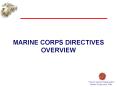 MARINE CORPS DIRECTIVES OVERVIEW