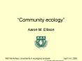 Community ecology