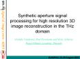 Synthetic aperture signal processing for high resolution 3D image reconstruction in the THz domain