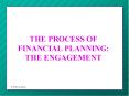 THE PROCESS OF FINANCIAL PLANNING: THE ENGAGEMENT
