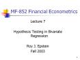 MF-852 Financial Econometrics