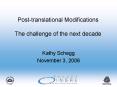 Posttranslational Modifications The challenge of the next decade