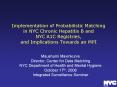 Implementation of Probabilistic Matching in NYC Chronic Hepatitis B and NYC A1C Registries, and Impl