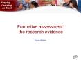 Formative assessment: the research evidence