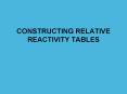 CONSTRUCTING RELATIVE REACTIVITY TABLES