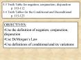 3'3 Truth Table for negation, conjunction, disjunction p' 103112 3'4 Truth Tables for the Conditiona