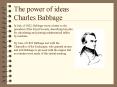The power of ideas Charles Babbage