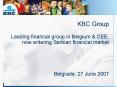 KBC Group Leading financial group in Belgium