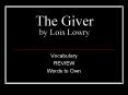 The Giver by Lois Lowry