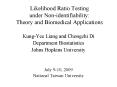 Likelihood Ratio Testing under Nonidentifiability: Theory and Biomedical Applications