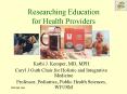 Researching Education for Health Providers