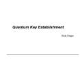 Quantum Key Establishment