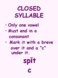 CLOSED SYLLABLE