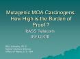Mutagenic MOA Carcinogens: How High is the Burden of Proof