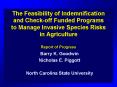 The Feasibility of Indemnification and Checkoff Funded Programs to Manage Invasive Species Risks in