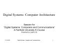 Digital Systems: Computer Architecture
