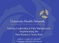Nursing Leadership in Pain Management: Implementing the Pain Resource Nurse Role