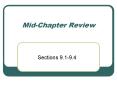 MidChapter Review