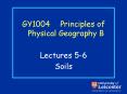 GY1004 Principles of Physical Geography B