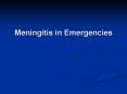 Meningitis in Emergencies