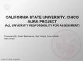 CALIFORNIA STATE UNIVERSITY, CHICO AURA PROJECT ALL UNIVERSITY RESPONSIBILITY FOR ASSESSMENT