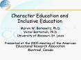 Character Education and Inclusive Education