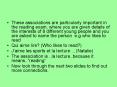 These associations are particularly important in the reading exam, where you are given details of th