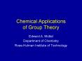 Chemical Applications of Group Theory