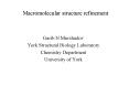 Macromolecular structure refinement