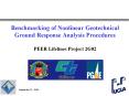 Benchmarking of Nonlinear Geotechnical Ground Response Analysis Procedures PEER Lifelines Project 2G