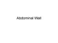 Abdominal Wall
