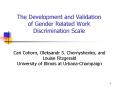 The Development and Validation of Gender Related Work Discrimination Scale