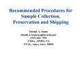 Recommended Procedures for Sample Collection, Preservation and Shipping