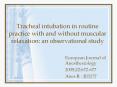 Tracheal intubation in routine practice with and without muscular relaxation: an observational study