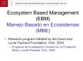 Ecosystem Based Management EBM Manejo Basado en Ecosistemas MBE