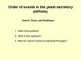 Order of events in the yeast secretory pathway