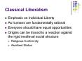 Classical Liberalism