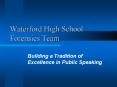 Waterford High School Forensics Team
