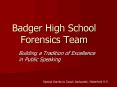 Badger High School Forensics Team