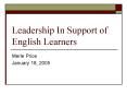 Leadership In Support of English Learners