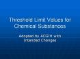 Threshold Limit Values for Chemical Substances